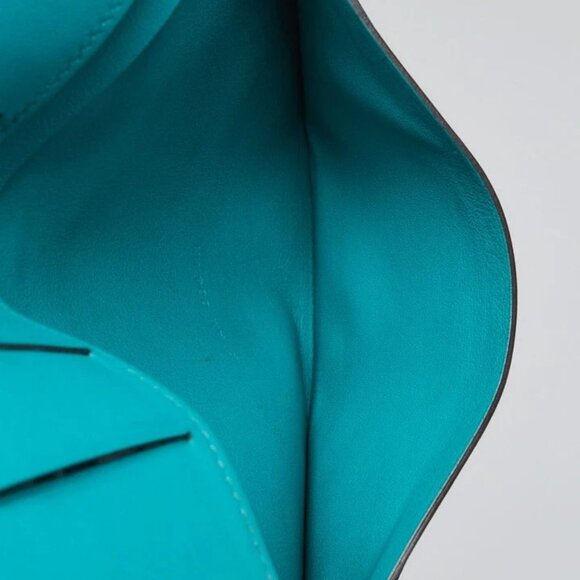 Hermes Blue Paon Swift Leather Fleming Wallet - Picture 6 of 10